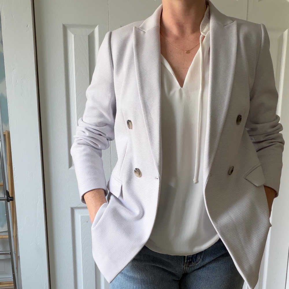 Ann Taylor Light lavender  Double-Breasted Blazer